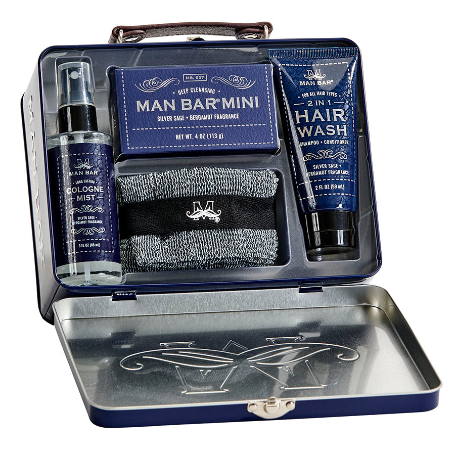 Man Bar Travel Kit - Silver Sage & Bergamot – Man Bar Soap Man Bar Travel Kit - Silver Sage & Bergamot – Man Bar Soap