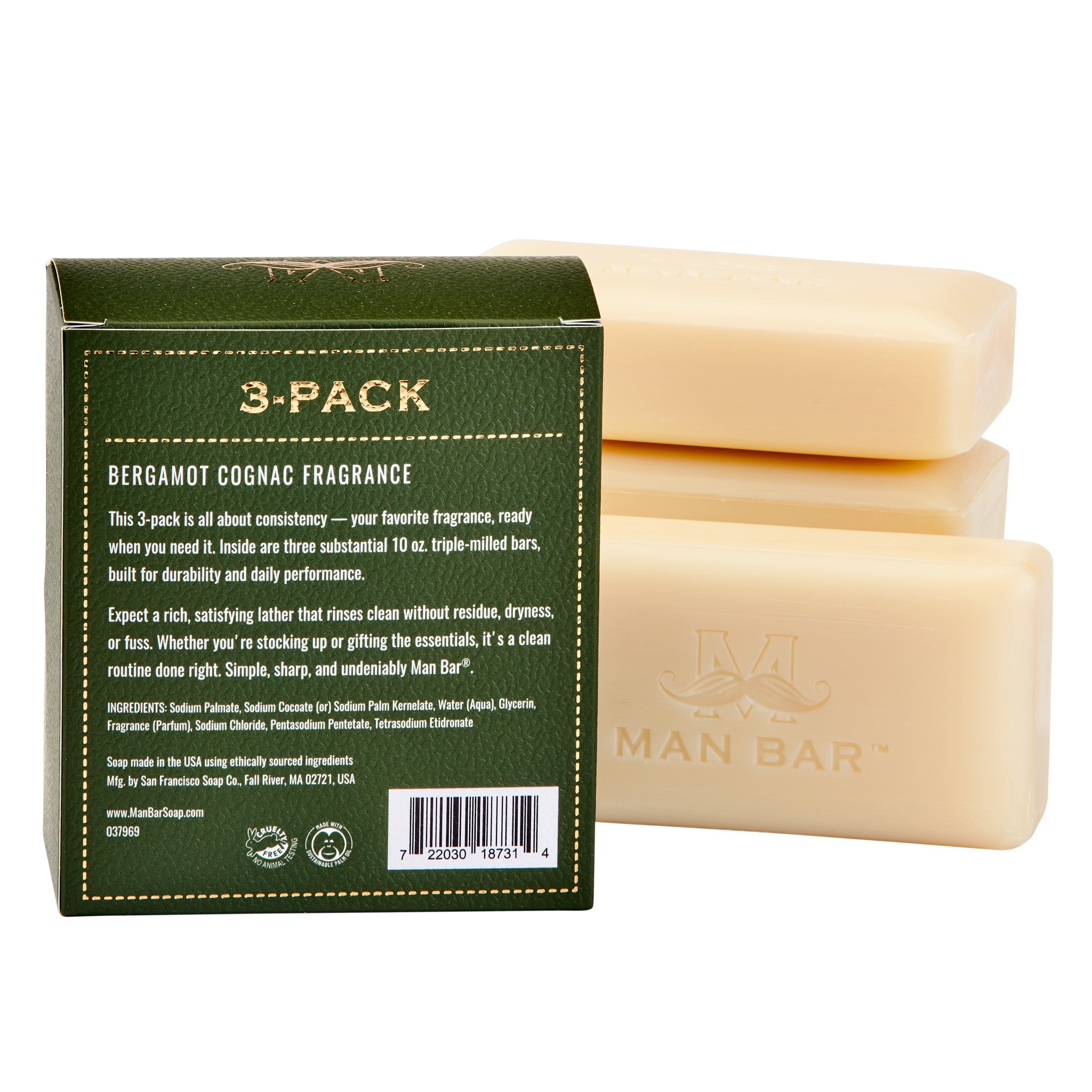 MAN BAR® Refill 3-Pack: Bergamot Cognac