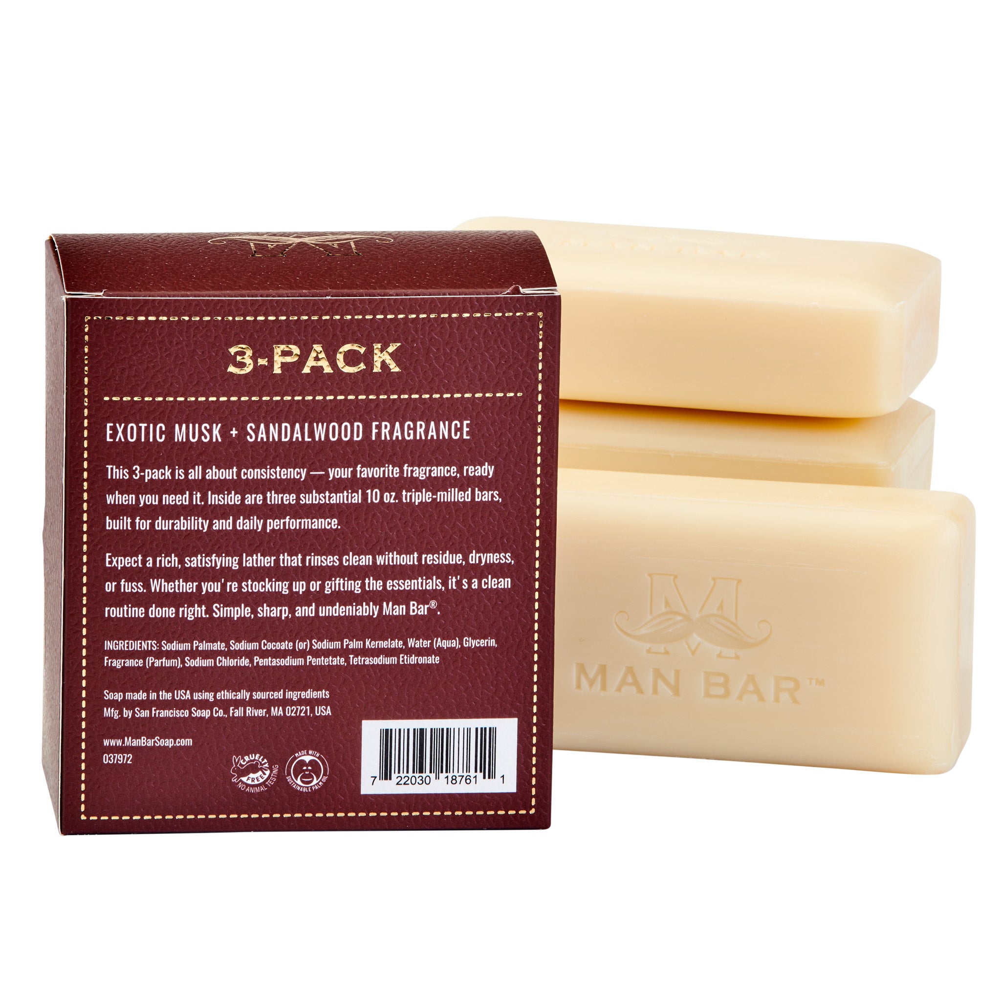 MAN BAR® Refill 3-Pack: Exotic Musk & Sandalwood