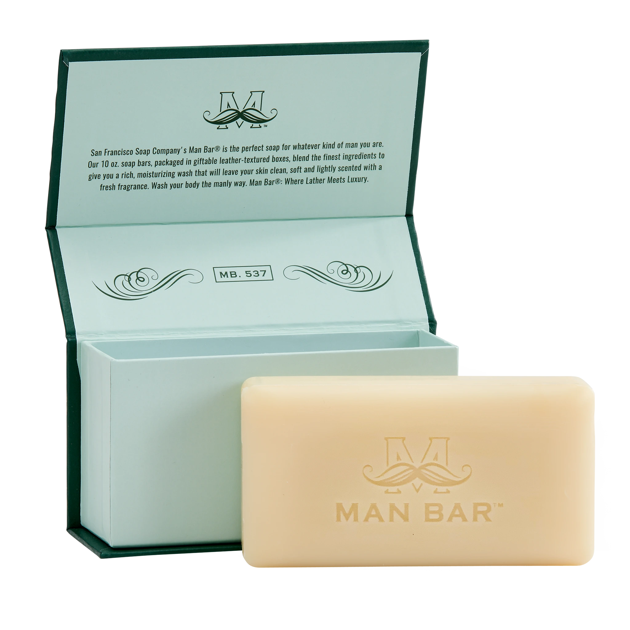 Man Bar Hydrating Siberian Fir, open view of box