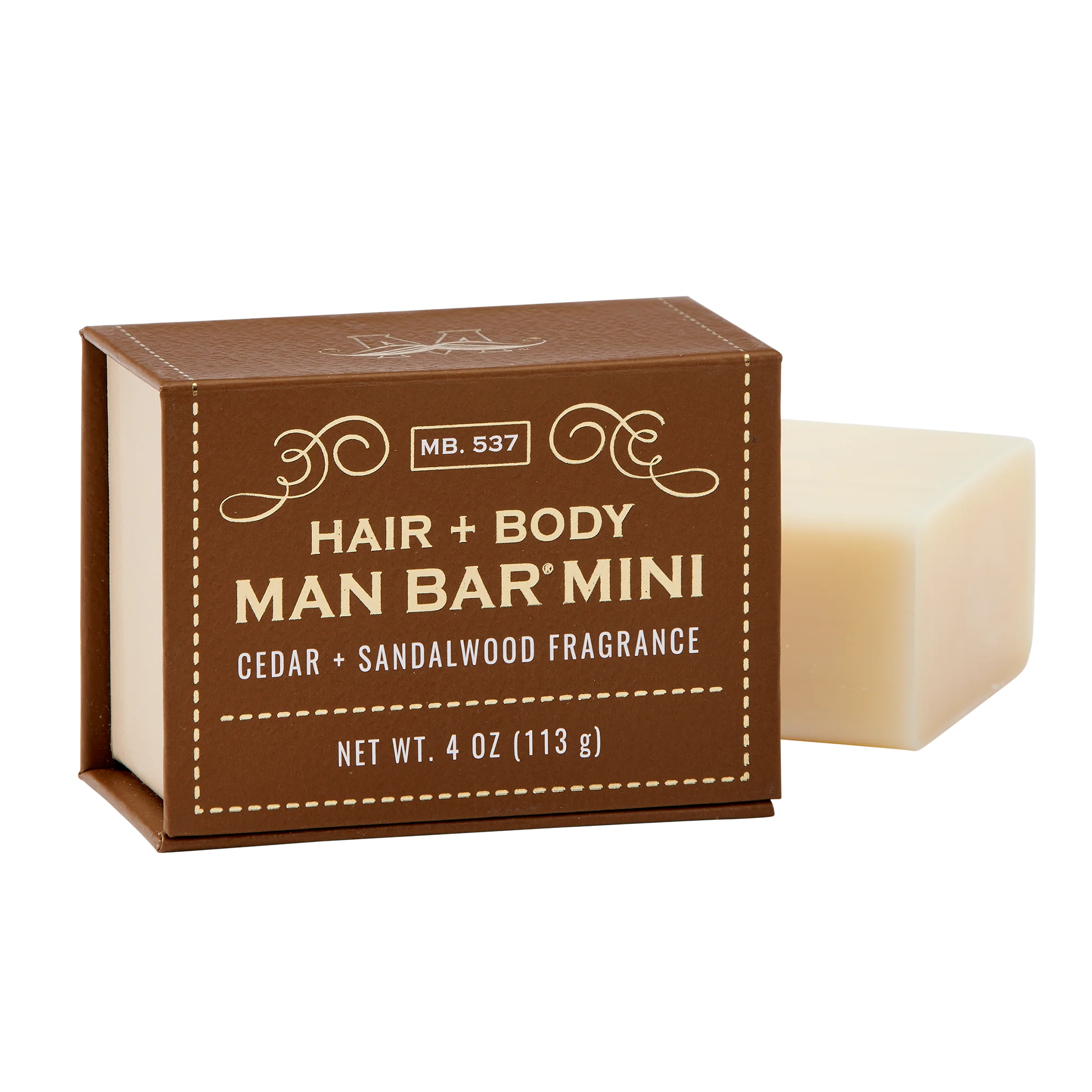 Man Bar Mini, Cedar & Sandalwood soap with box