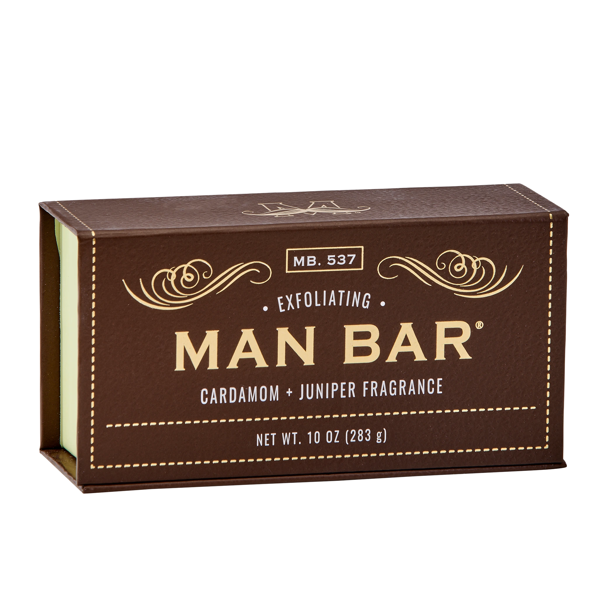 Man Bar Exfoliating Cardamom & Juniper soap box
